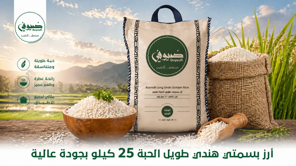 أرز بسمتي هندي طويل الحبة 25 كيلو بجودة عالية