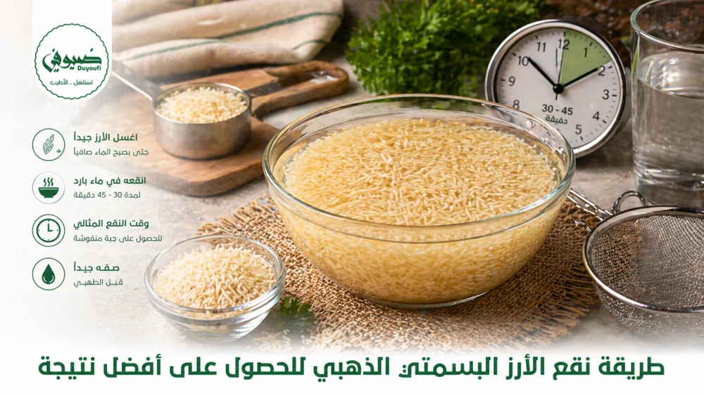 طريقة نقع الأرز البسمتي الذهبي للحصول على أفضل نتيجة
