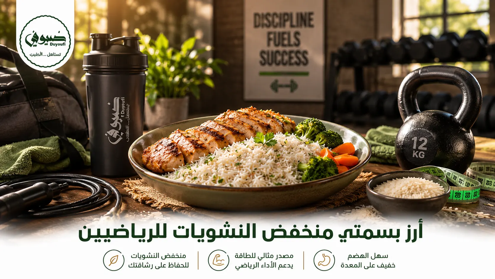 أرز بسمتي منخفض النشويات للرياضيين