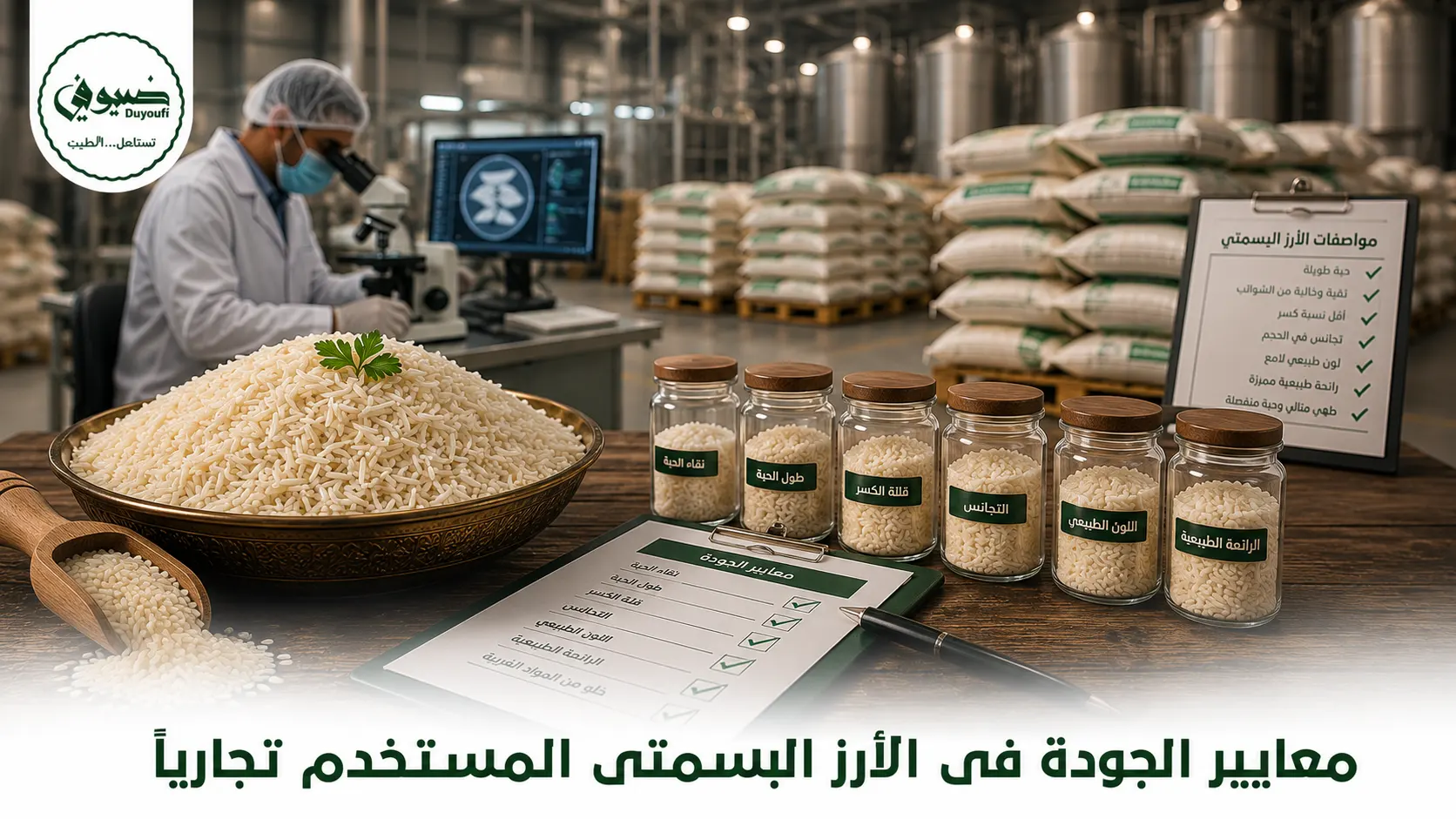 معايير الجودة في الأرز البسمتي المستخدم تجارياً